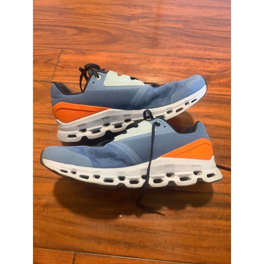 On Cloudstratus Mens Running Shoes Blue Orange US 12.5 Sneaker